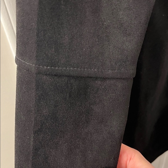 Premise Elegant Black Faux-Leather Coat - Picture 6 of 7